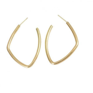 New Gold And Silver Color Irregular Hoop Earrings