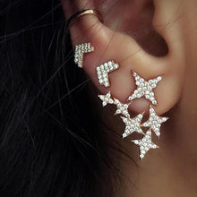 Load image into Gallery viewer, Gold Silver Stars Earrings Set