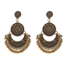 Load image into Gallery viewer, Gold Silver Relief Tassel Earrings