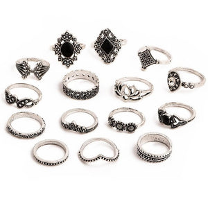 15pcs/set Vintage Jewelry  Ring Set